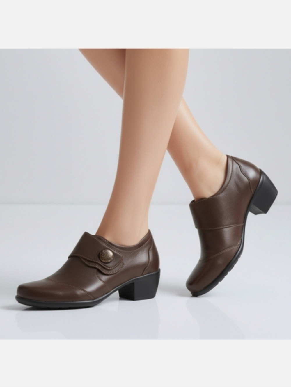 Romika Women's Brown Leather Mules Shoes Size 6.5